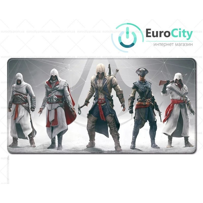 Ігровий килимок Assassins Creed 700x300x3 мм з оверлоком для геймерів
