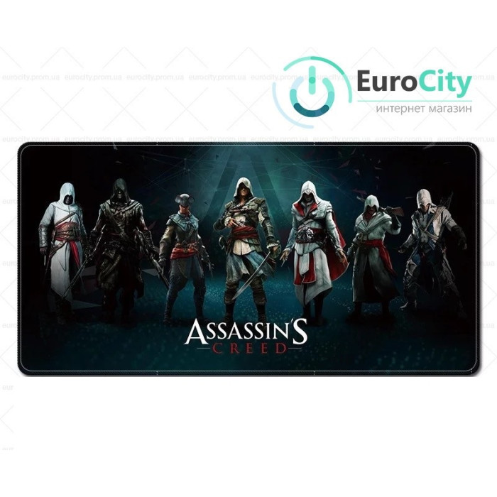 Великий ігровий килимок для миші Assassins Creed з оверлоком 700x300x3 мм, модель №21